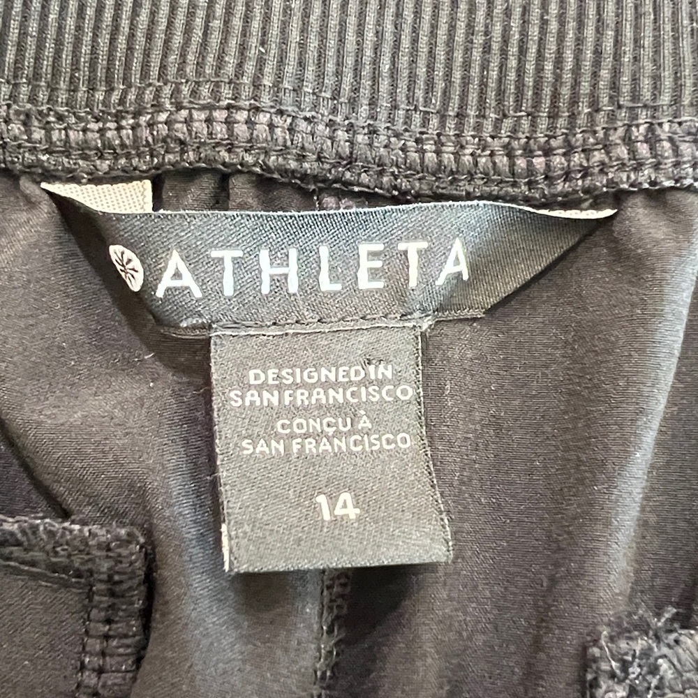 Athleta Brooklyn Ankle Pant Black Featherweight Stretch Size 14 - Picture 9 of 12